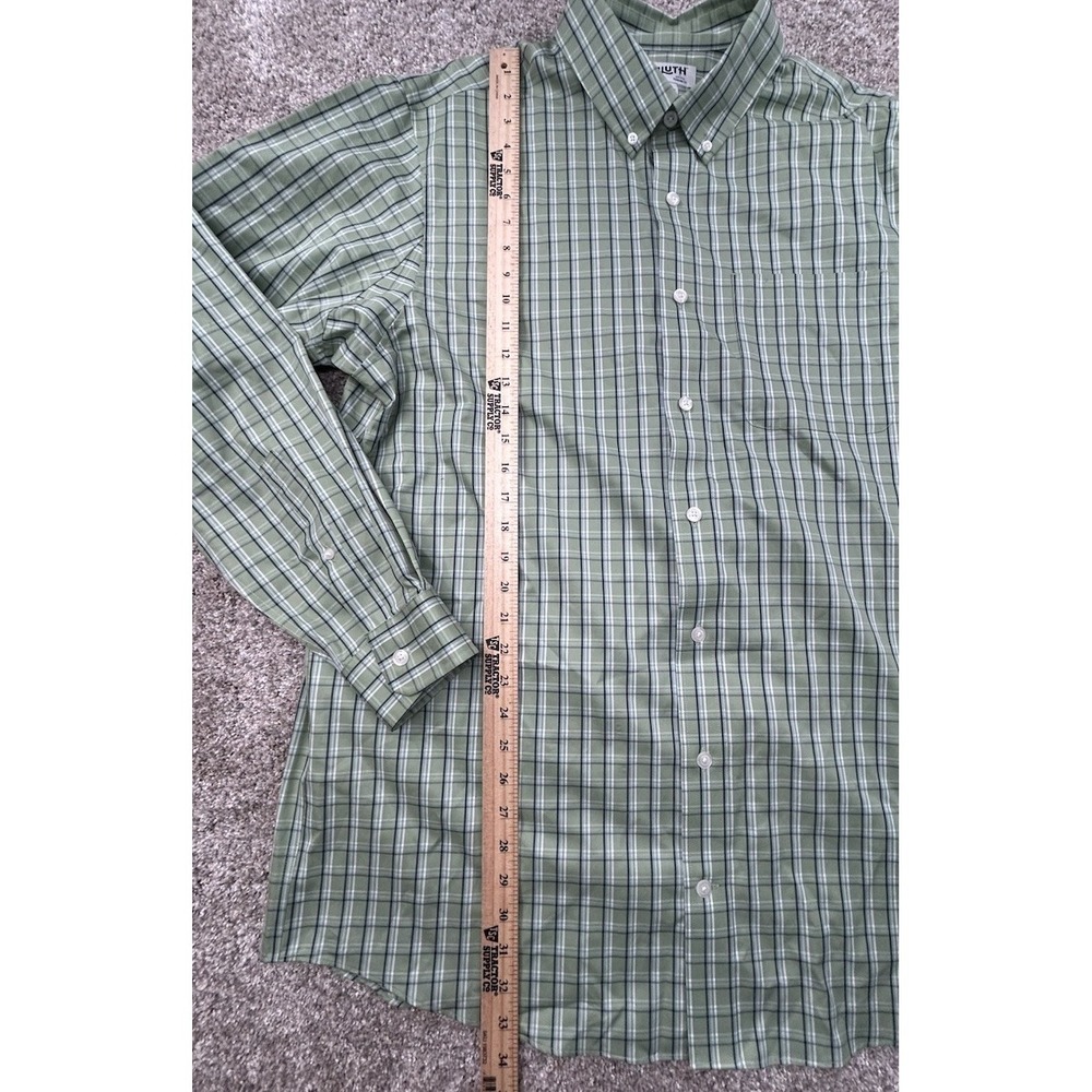 Duluth Trading Shirt Mens Large Tall Plaid Relaxed Fit Green Button Down - Picture 3 of 6